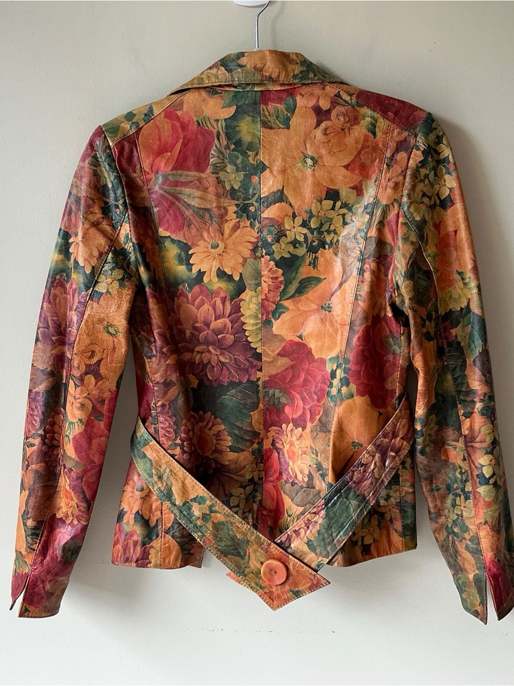 Vintage American Leathers Buenos Aires Floral Leather Jacket Size S - Picture 5 of 13